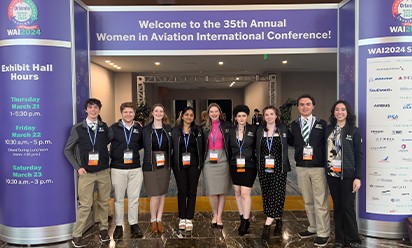 EMU aviation students at the Women in Aviation (WAI) Conference in Orlando.