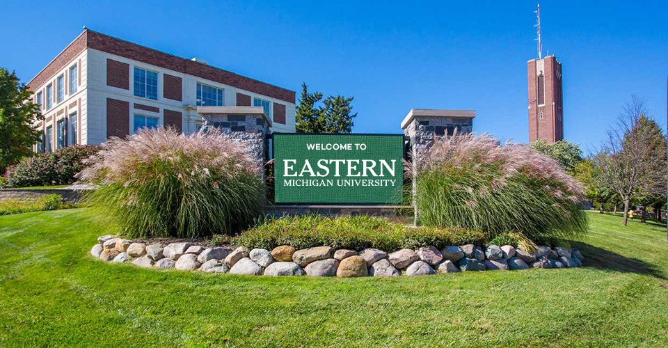 Welcome to EMU digital sign on campus