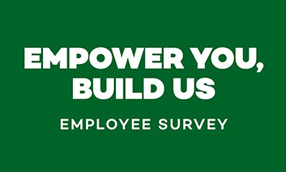 Empower You, Build Us green and white graphic