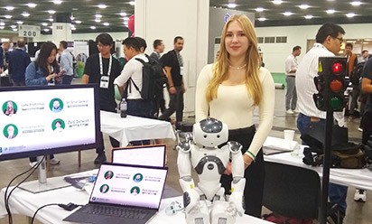 Lada Protcheva presented her robot at the conference.