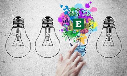 A colorful lightbulb representing ideas and entrepreneurship