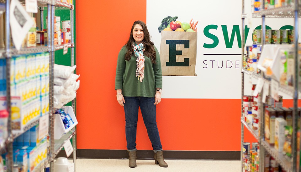 EMU student Haley Moraniec honored as a Newman Civic Fellow for exceptional campus service in opening Swoop's Student Food Pantry