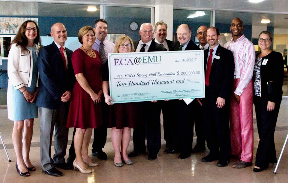 Washtenaw Educational Options Consortium and its Early College Alliance program contribute $200,000 to Eastern Michigan University’s renovation of Strong Hall