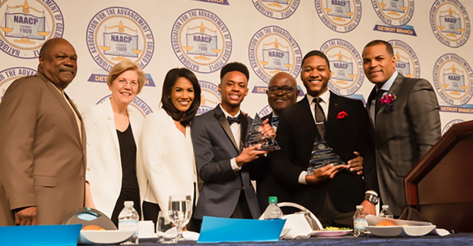 Detroit NAACP honors Eastern Michigan University students Jaren Johnson and Darius Anthony at annual Freedom Fund Dinner