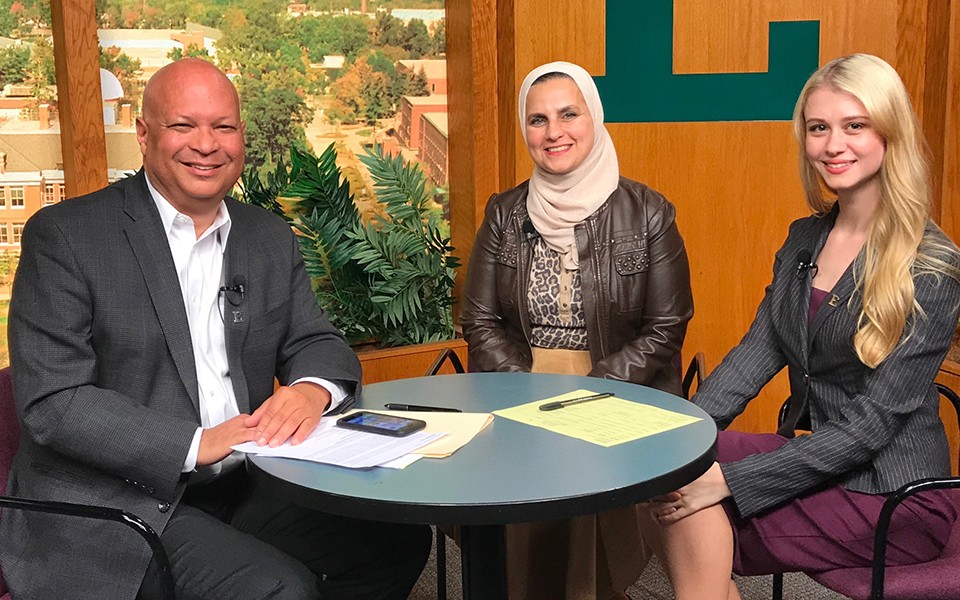 EMU Today tv with Mark Lee, Bia Hamed and Alexis Berent.