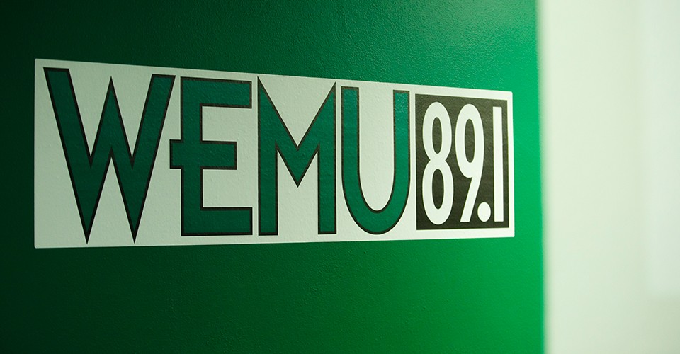 WEMU studio sign