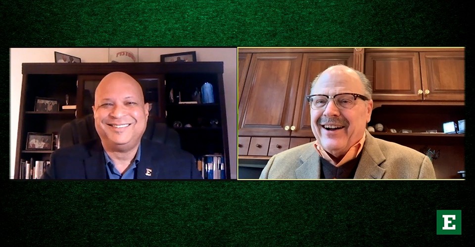 Mark S. Lee interviews President Smith remotely for EMUToday TV