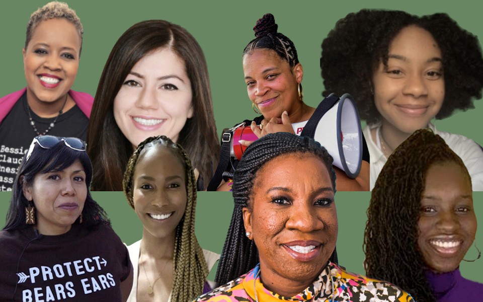A collage of headshots of women who will present at the conference