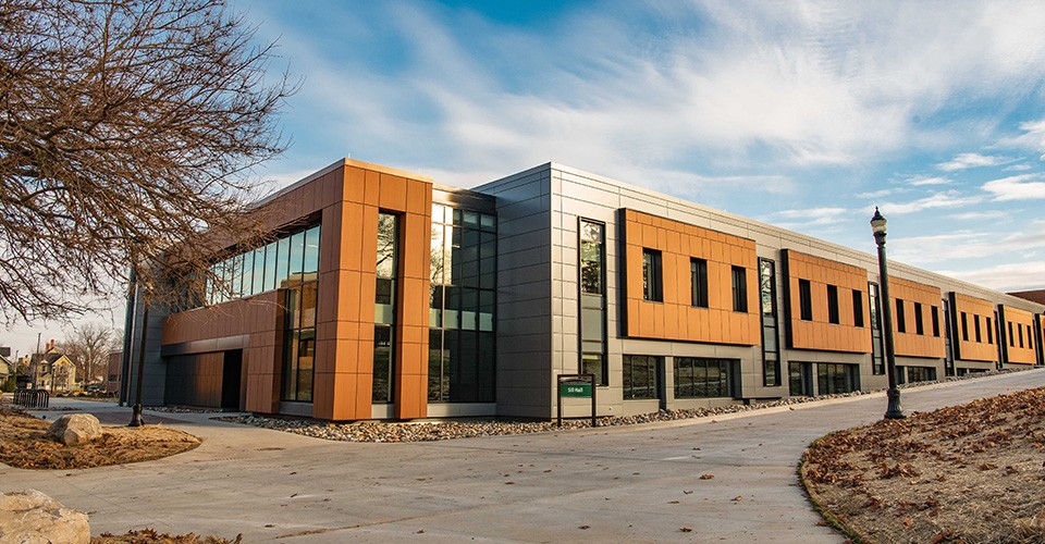 Newly remodeled Sill Hall building exterior