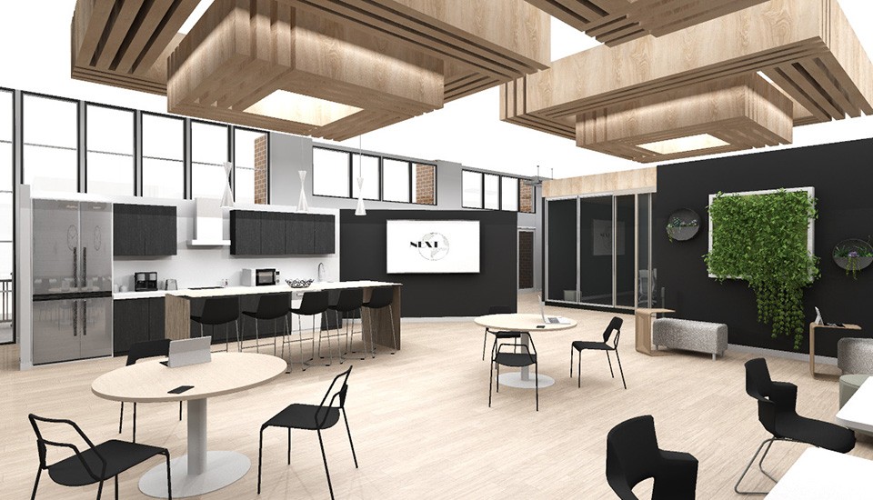 EMU student Jill Sitkiewicz's interior design rendering won first place at the National CET Awards.