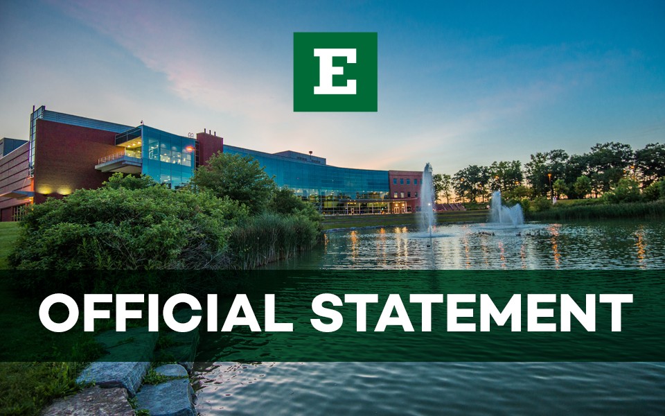 Official Statement graphic with image of Student Center