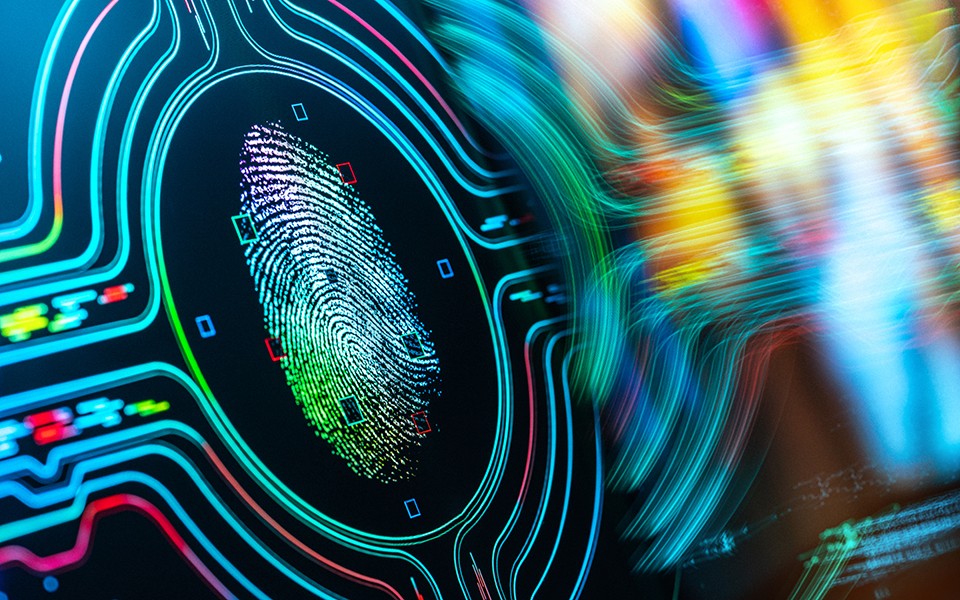 Fingerprint authentication biometric security background