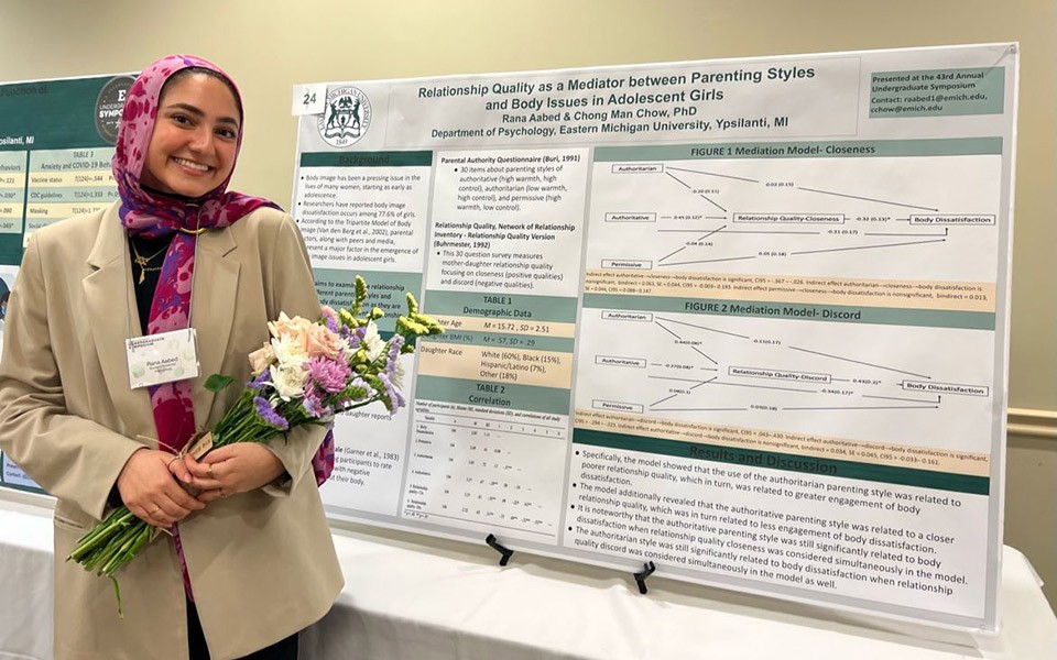 Rana Aabed presenting at the 43rd annual Undergraduate Symposium