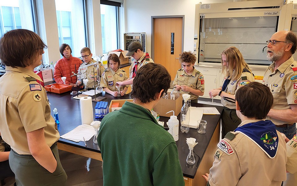 Boy Scouts participate in Merit Badge Day events at EMU.