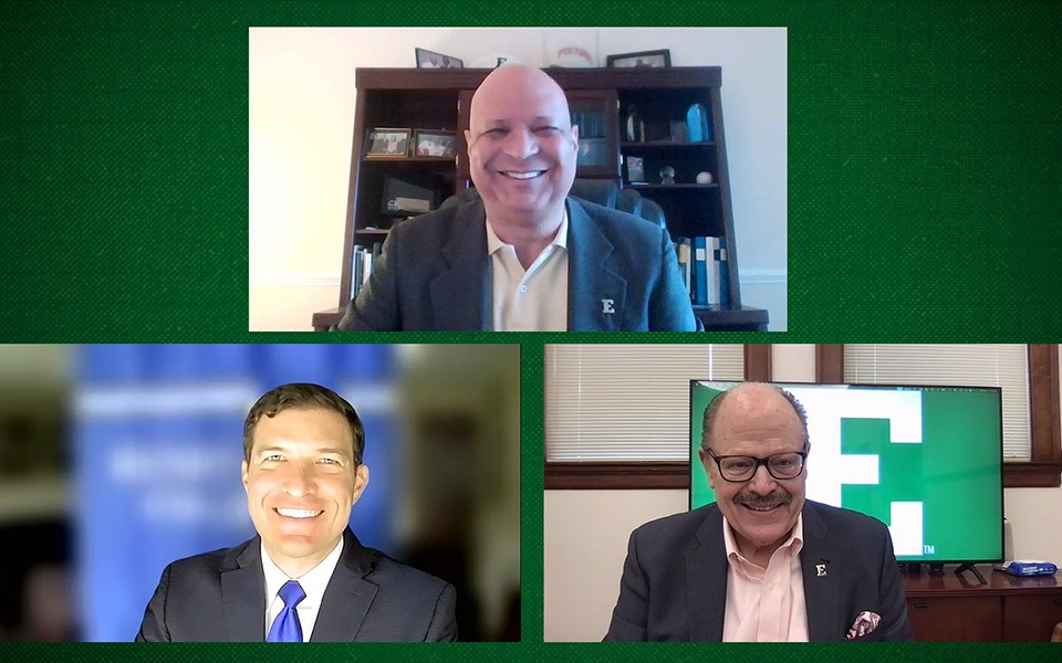 Mark S. Lee interviews EMU President James Smith and Henry Ford College President Russel Kavalhuna on EMU Today TV