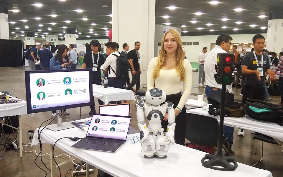 Lada Protcheva presented her robot at the conference.