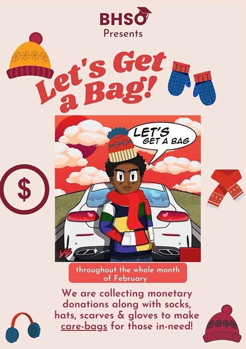 BHSO's Let's Get a Bag winter clothing drive flyer