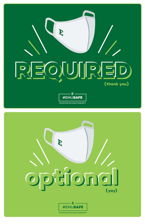 required and optional face mask signs