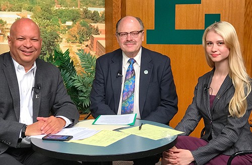 President Smith on EMU Today with co-hosts Mark Lee and Alexis Berent