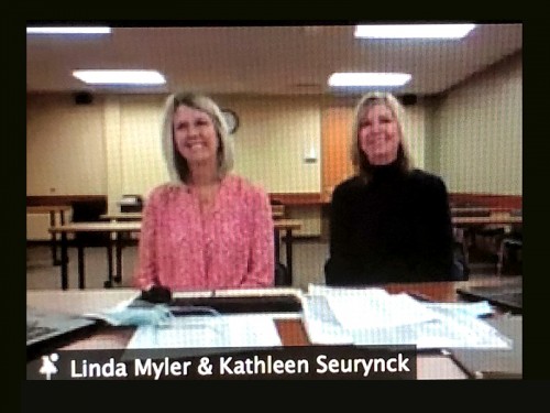 Linda Myler and Kathy Seurynck on Zoom