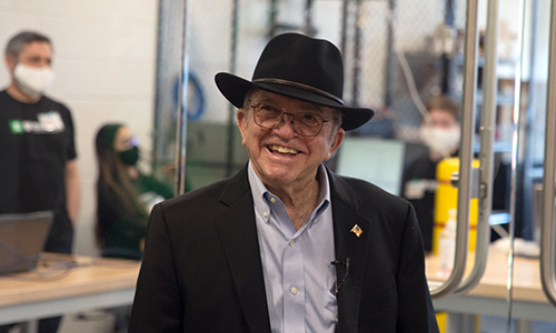 Jack E. Roush at the dedication of the automotive lab named for him at the GameAbove College of Engineering and Technology