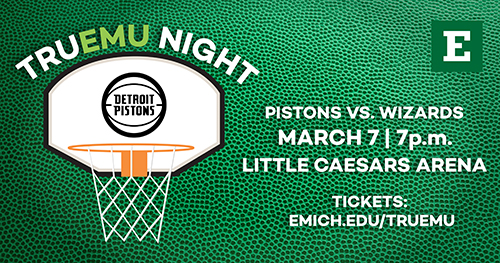 flyer art for the Detroit Pistons EMU Night